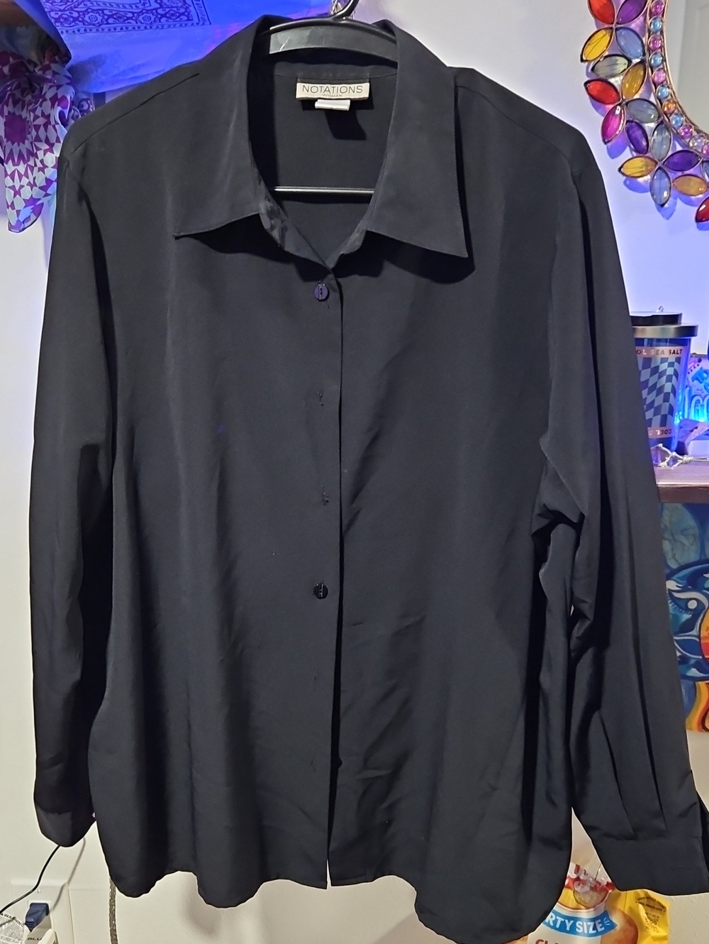 Notations Black Lightweight Button-Up Shirt Jacket